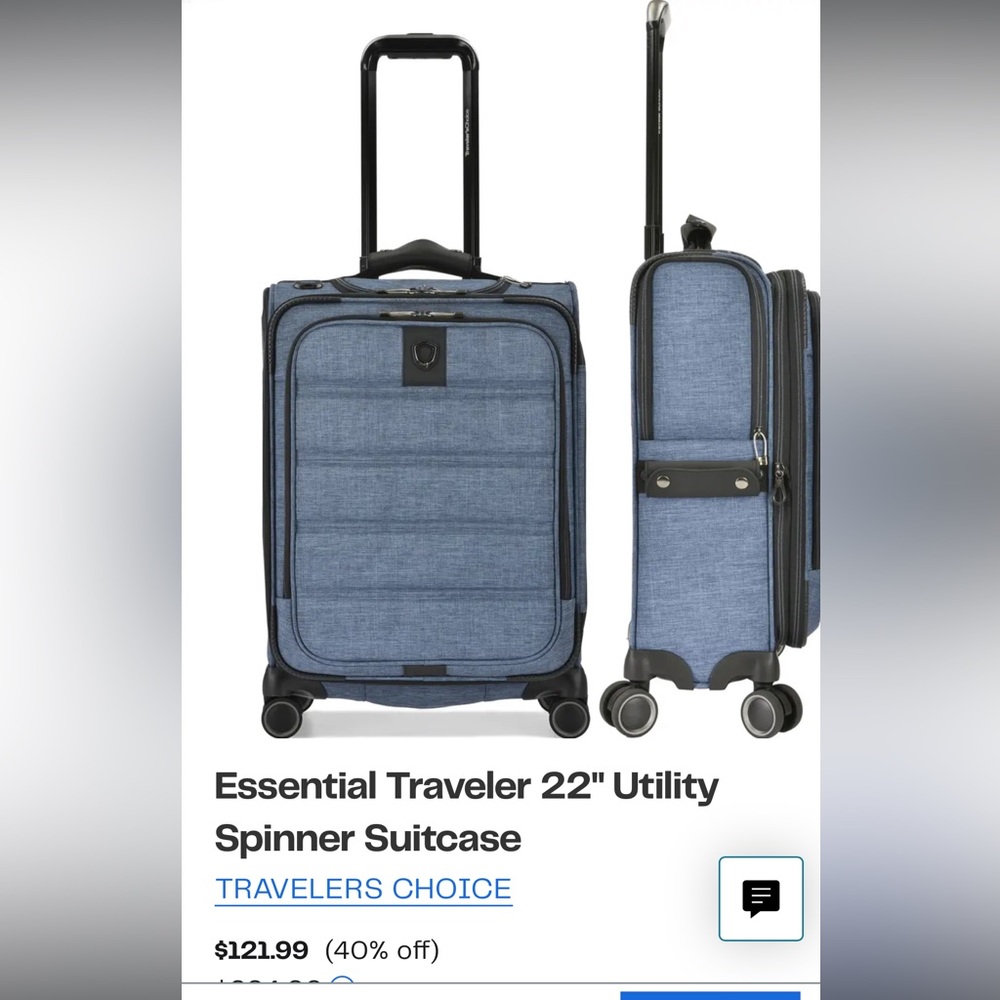 Traveler’s Choice Essential Traveler 21.5″ Smart USB Port Carry-on Spinner